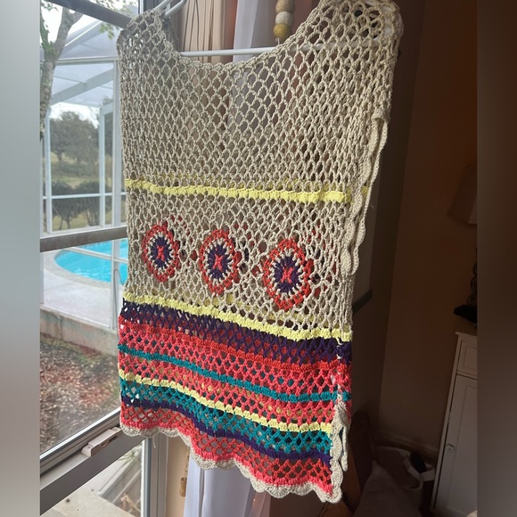 Chelsea & Violet Womens Crochet Knit Top Sweater Size M Retro 90s Vibe Y2K - Picture 3 of 5